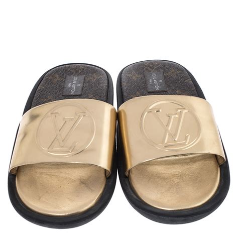 louis vuitton sunbath slides|louis vuitton flat heels women.